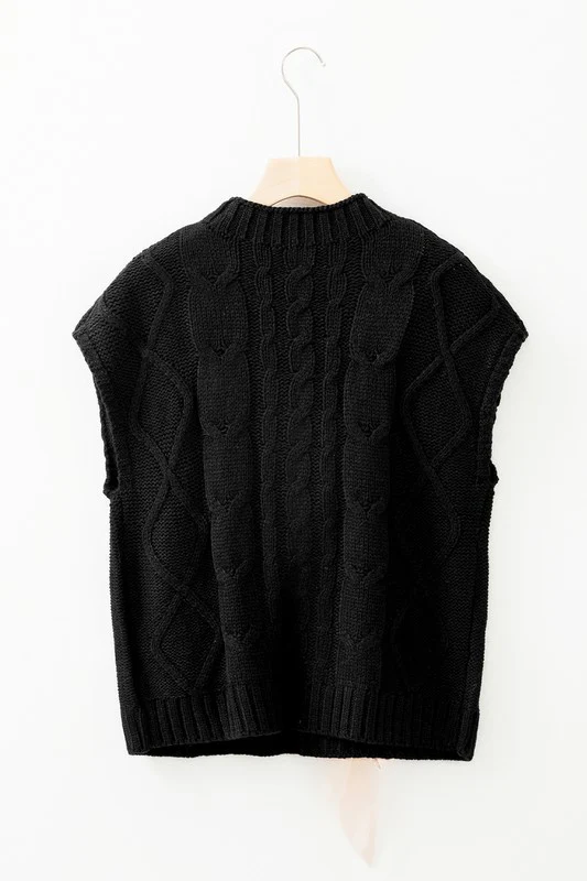 Cable Knit Satin Bowknot SPRING Sweater - Image 14