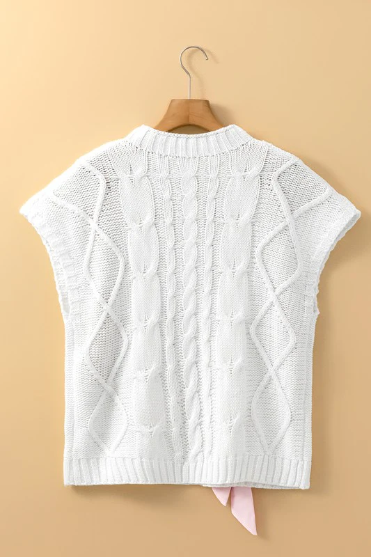 Cable Knit Satin Bowknot SPRING Sweater - Image 18