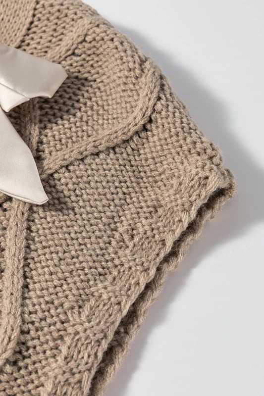 Cable Knit Satin Bowknot SPRING Sweater - Image 22