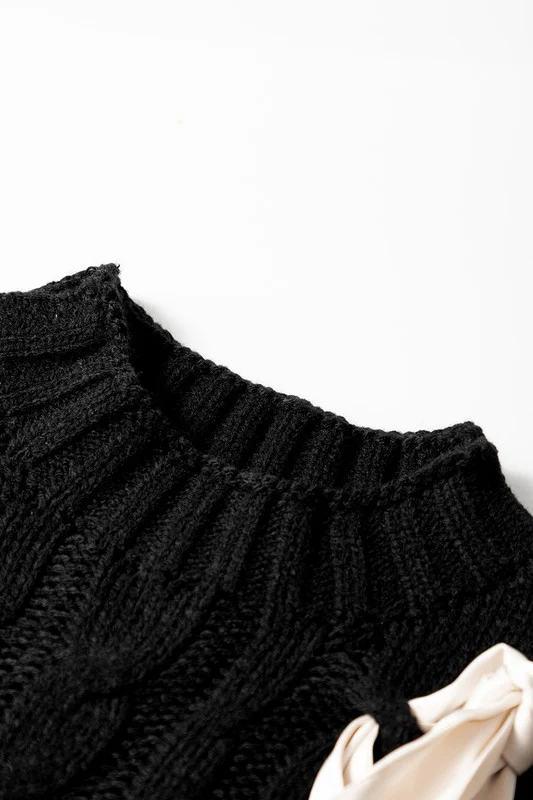 Cable Knit Satin Bowknot SPRING Sweater - Image 33