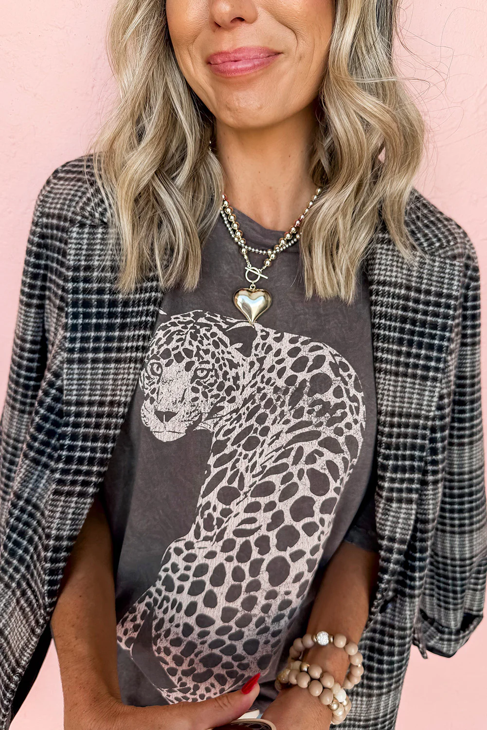 Cheetah Mineral Wash Round Neck Half Sleeve T-Shirt - Image 5