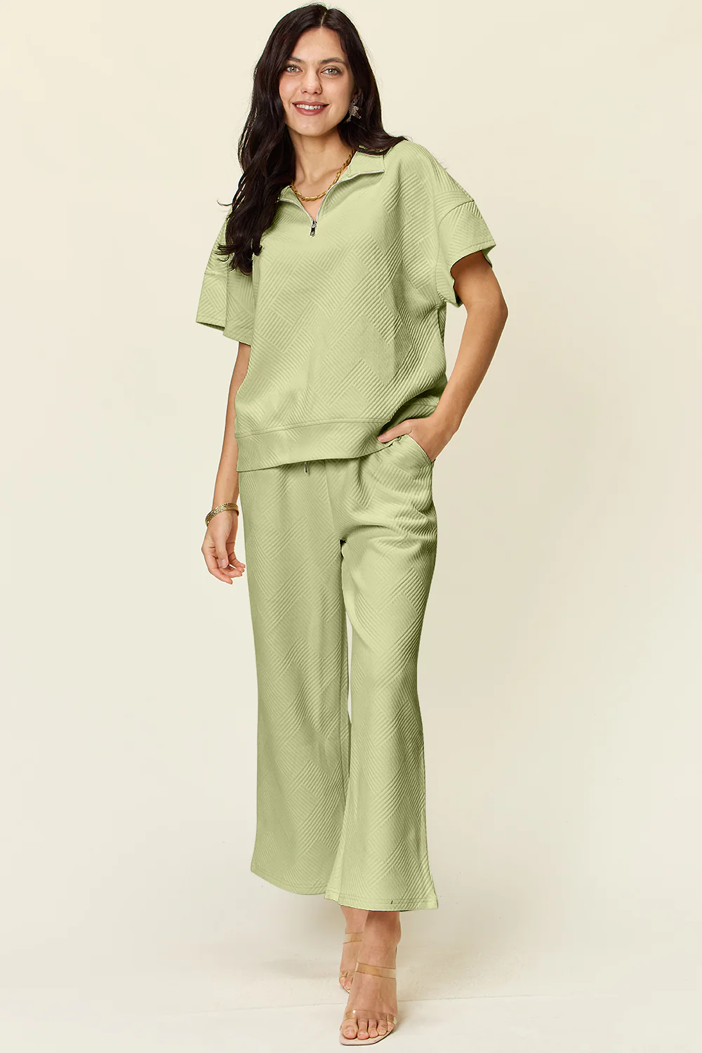 Textured Zip up Set(Multiple Colors) - Image 16