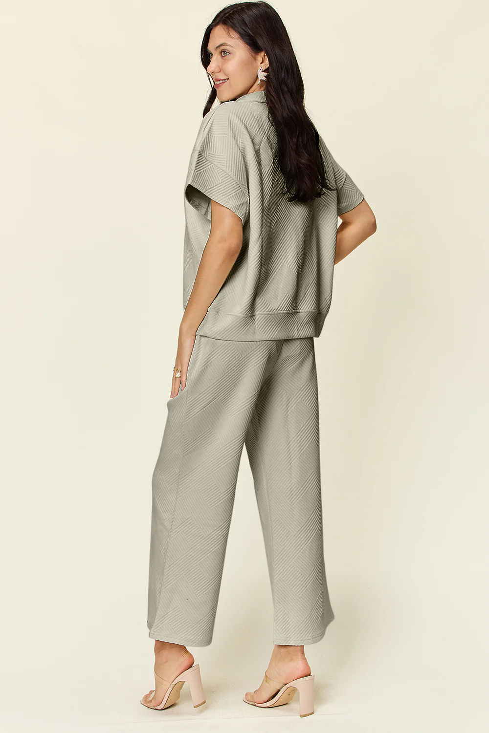 Textured Zip up Set(Multiple Colors) - Image 21