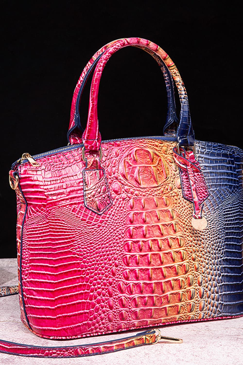 Gradient Faux Leather Handbag - Image 3