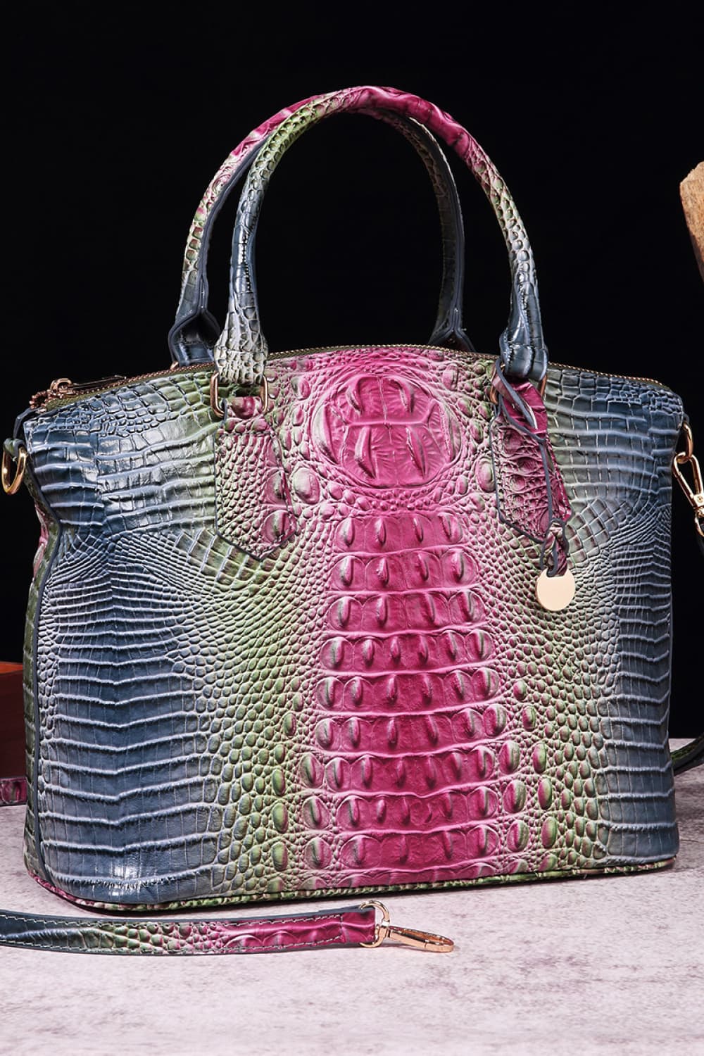 Gradient Faux Leather Handbag - Image 4