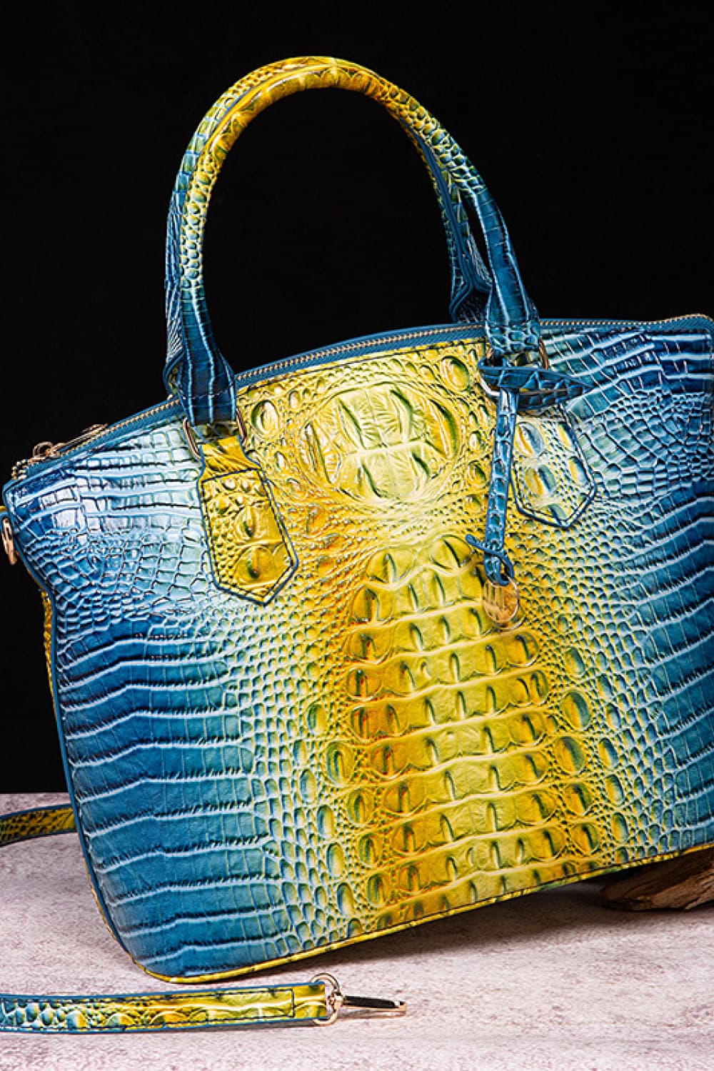 Gradient Faux Leather Handbag - Image 5