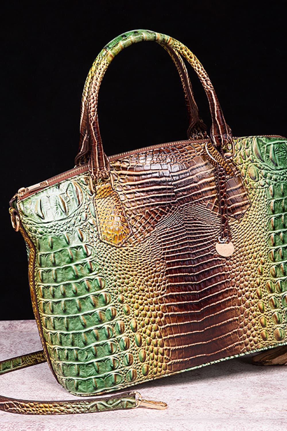 Gradient Faux Leather Handbag - Image 6
