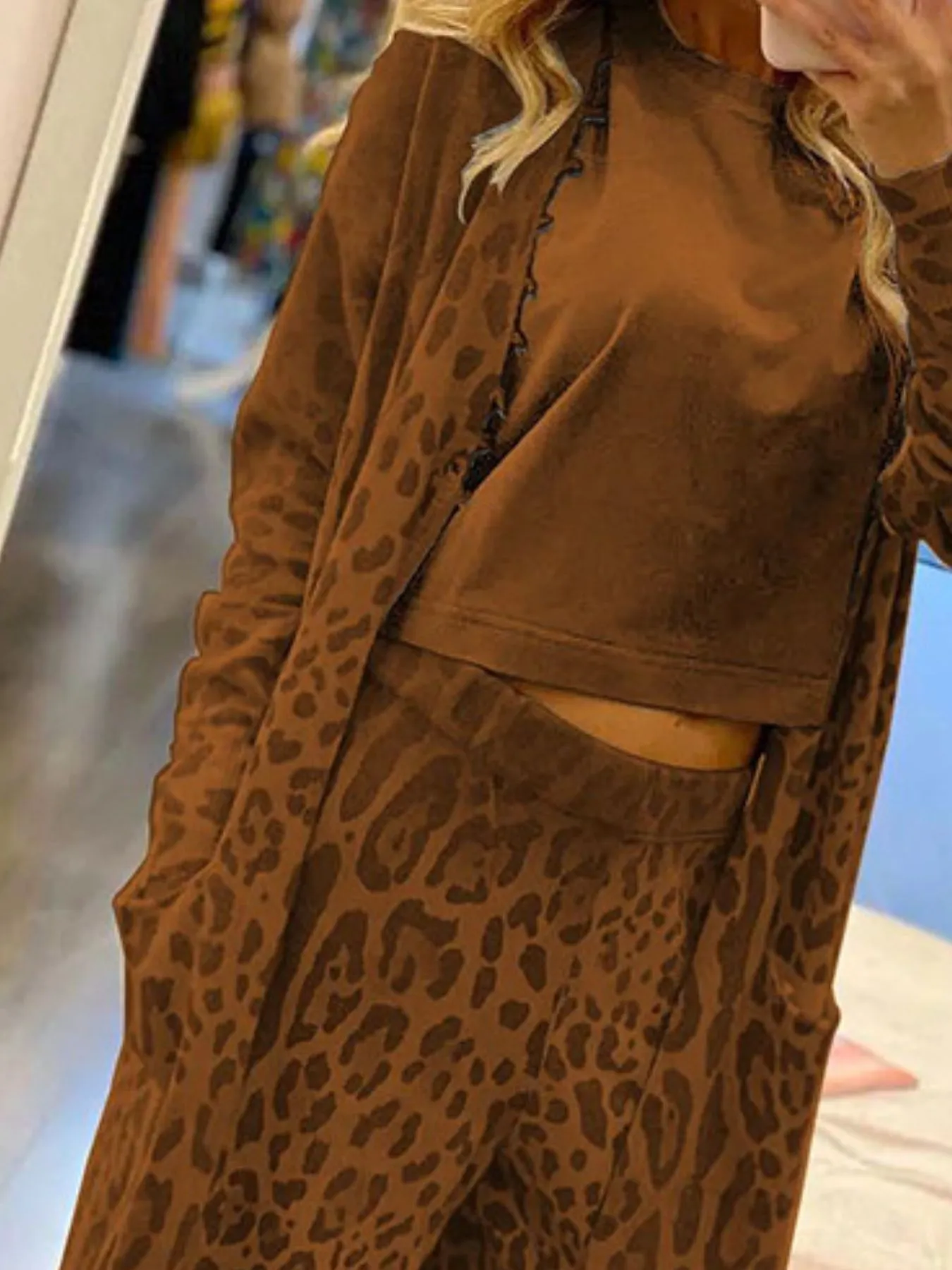 Leopard Cardigan and Pants Set - Image 9