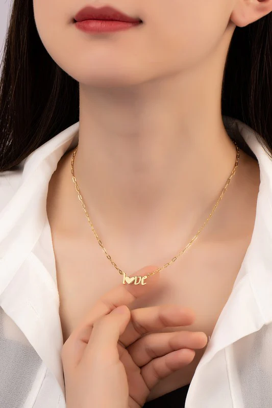 Real gold dipped love pendant necklace - Image 7