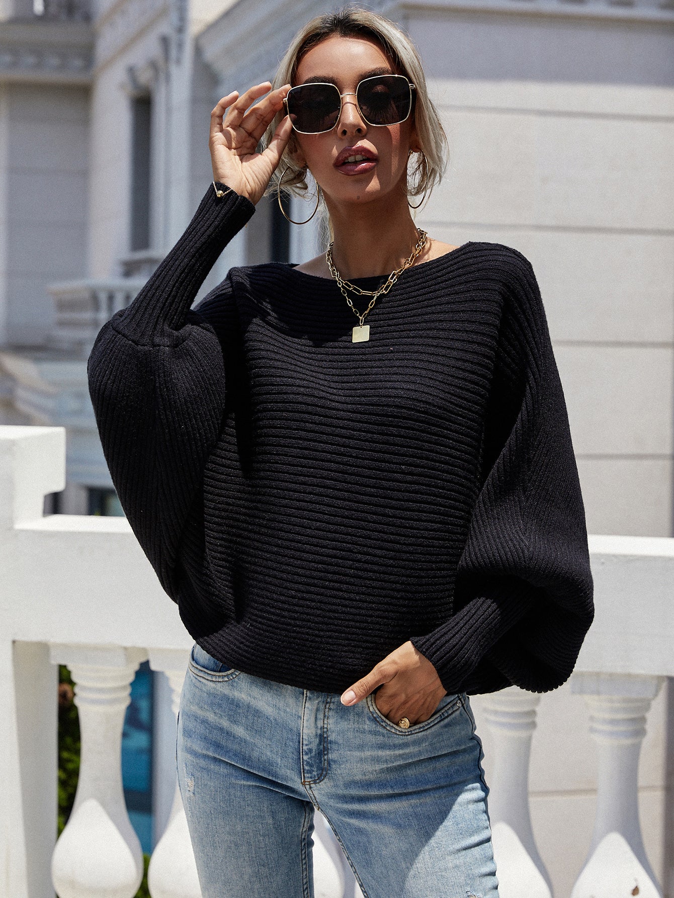 Classy Ribbed Dolman Sleeve Sweater(Multiple Colors) - Image 8